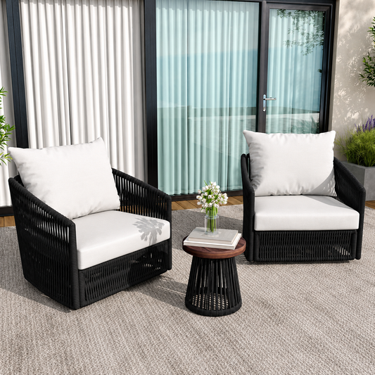 Conjunto Rebeca com 2 Poltronas e Mesa de Apoio