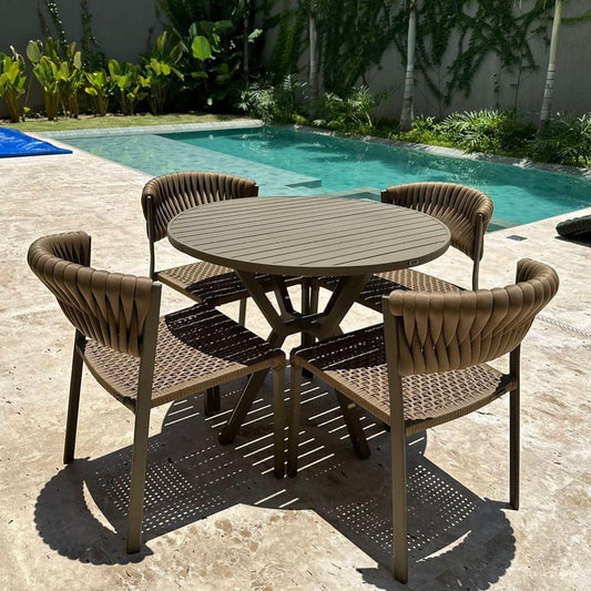 Mesa Ripada com 4 Poltronas