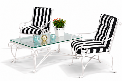 Conjunto Retrô Elegance em Ferro e Tecido Marítimo