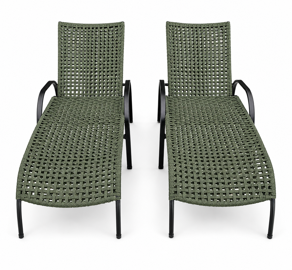 Conjunto com 2 Espreguiçadeiras em Corda Náutica