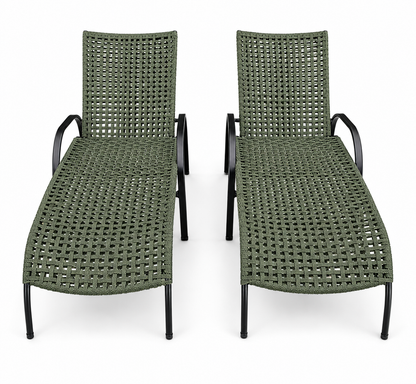 Conjunto com 2 Espreguiçadeiras em Corda Náutica