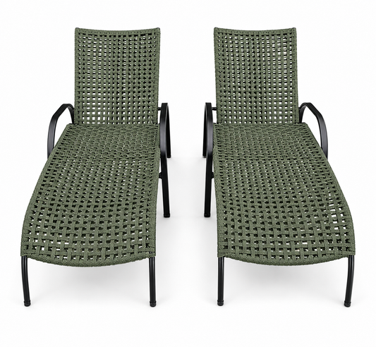 Conjunto com 2 Espreguiçadeiras em Corda Náutica