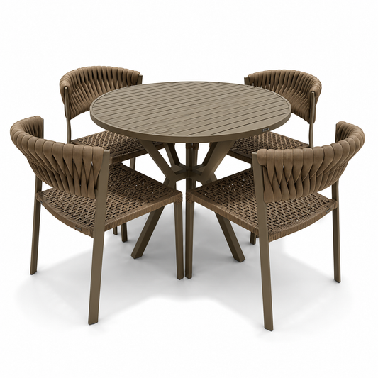 Mesa Ripada com 4 Poltronas