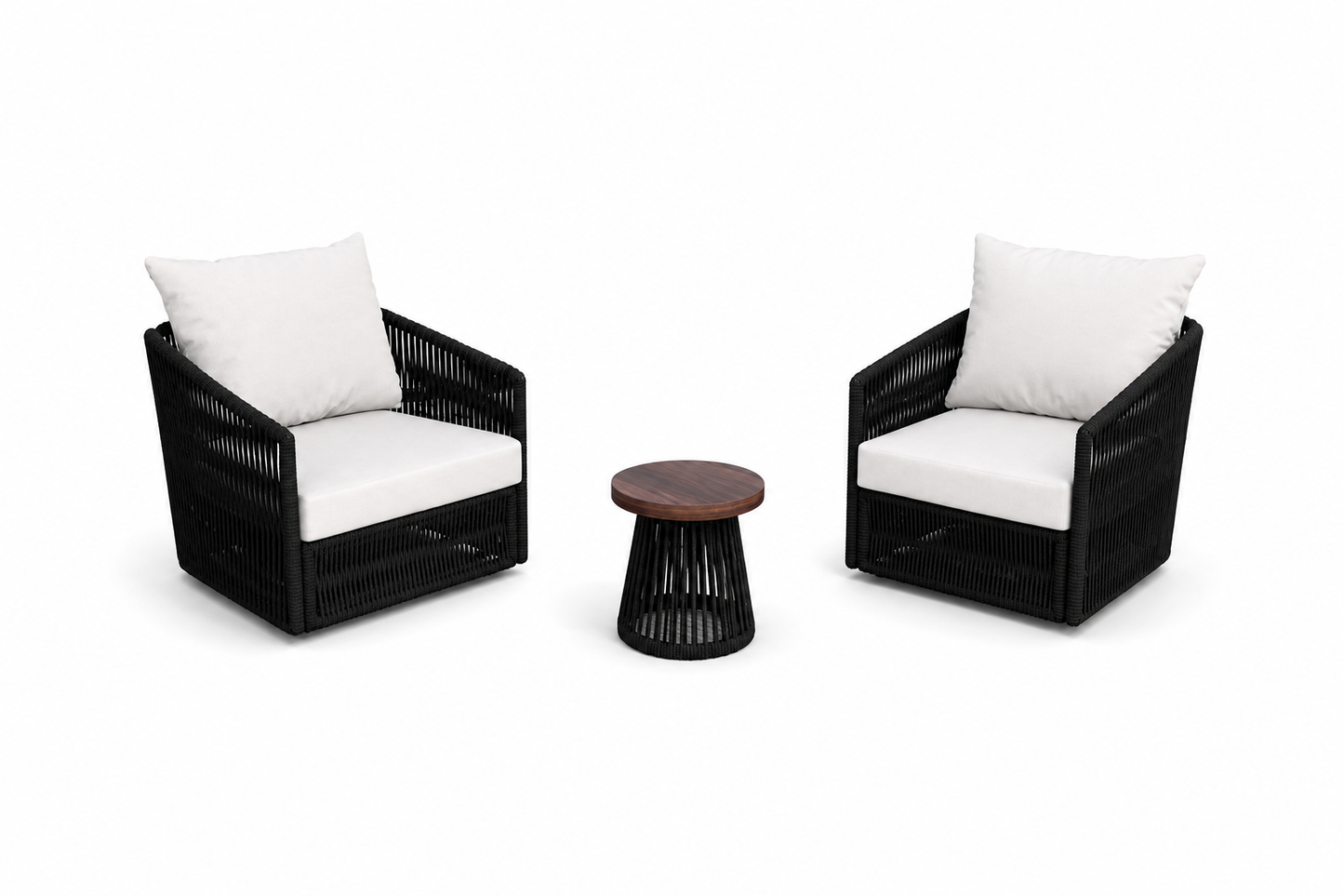 Conjunto Rebeca com 2 Poltronas e Mesa de Apoio